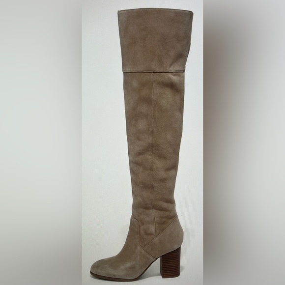 JESSICA SIMPSON Ebyy Suede Leather Over The Knee Boots Camel Tan  Beige 7.5 NEW - Picture 2 of 10